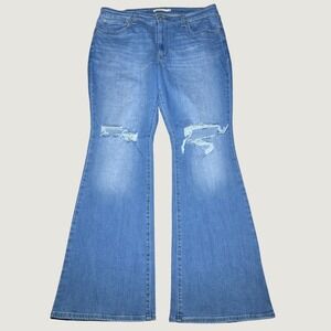 Levi's 726 Flare Jeans Womens 34 High Rise Stretch Distressed Boho 70s Western